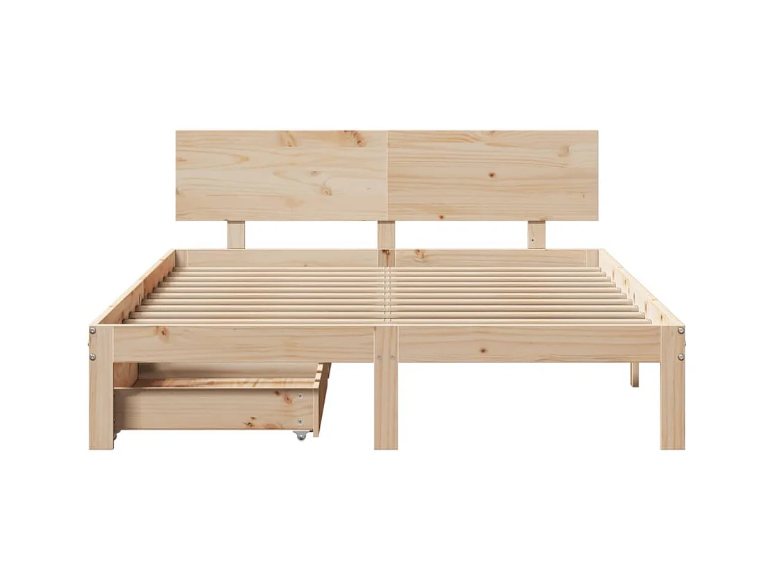 Giroletto con Cassetti 140x190 cm in Legno Massello di Pino