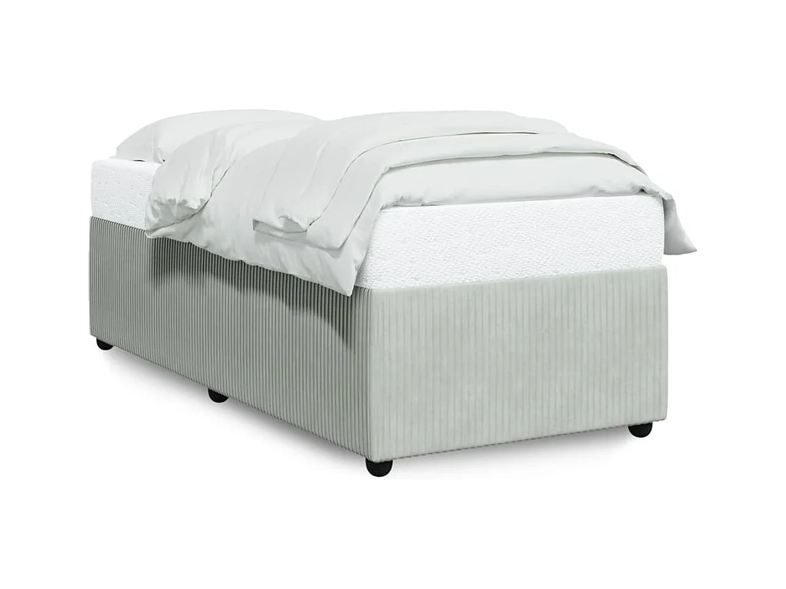 Giroletto senza Materasso Grigio Chiaro 90x200 cm Velluto