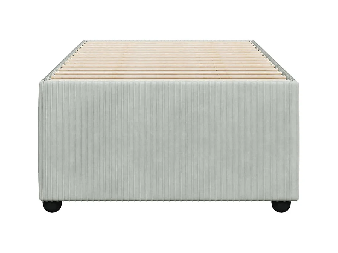 Giroletto senza Materasso Grigio Chiaro 90x200 cm Velluto