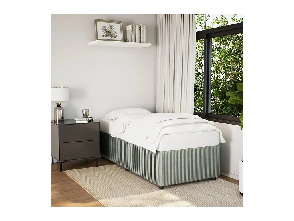 Cadre de lit sans matelas gris clair 90x200 cm velours