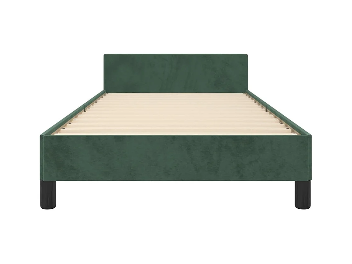 Cadre de lit sans matelas vert foncé 90x200 cm velours