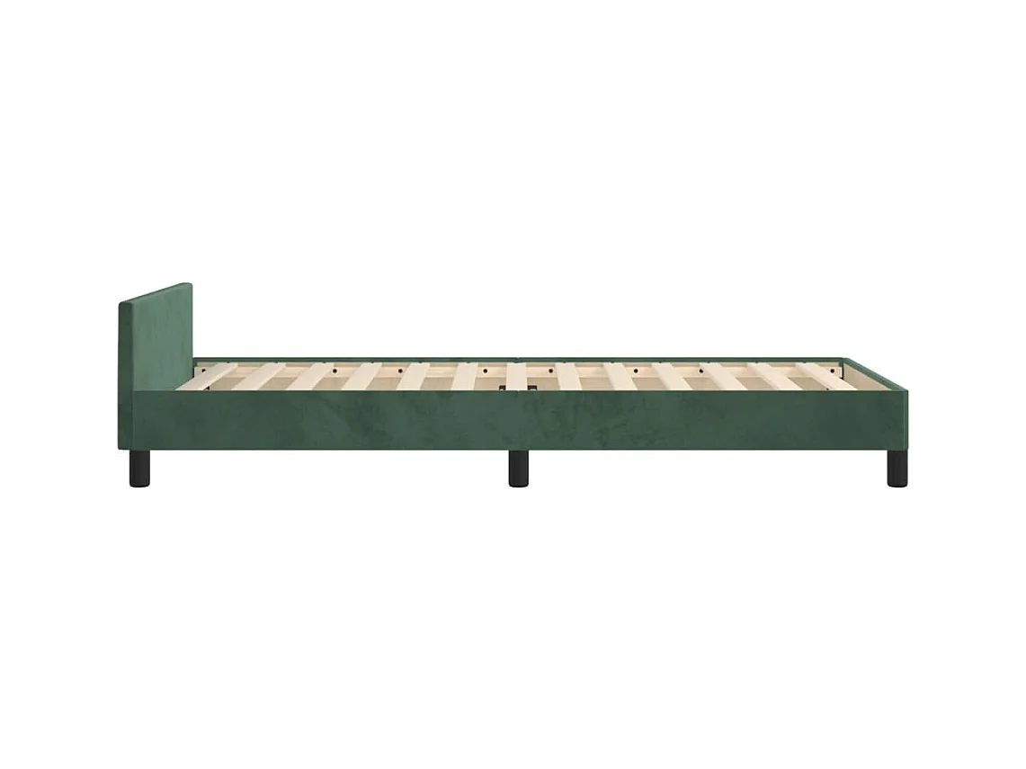 Cadre de lit sans matelas vert foncé 90x200 cm velours