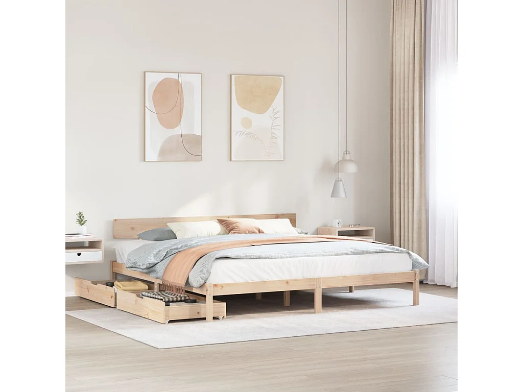 Cadre de lit sans matelas 200x200 cm bois massif de pin