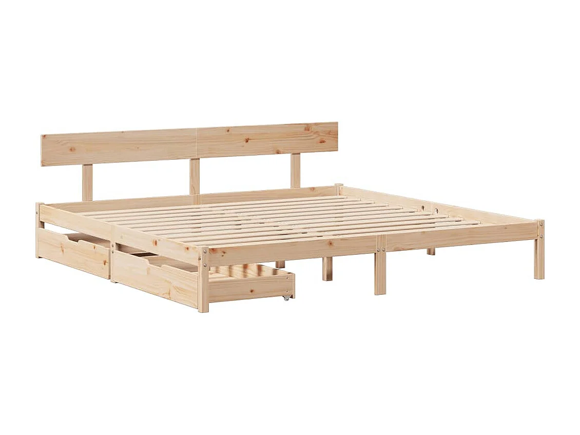 Cadre de lit sans matelas 200x200 cm bois massif de pin