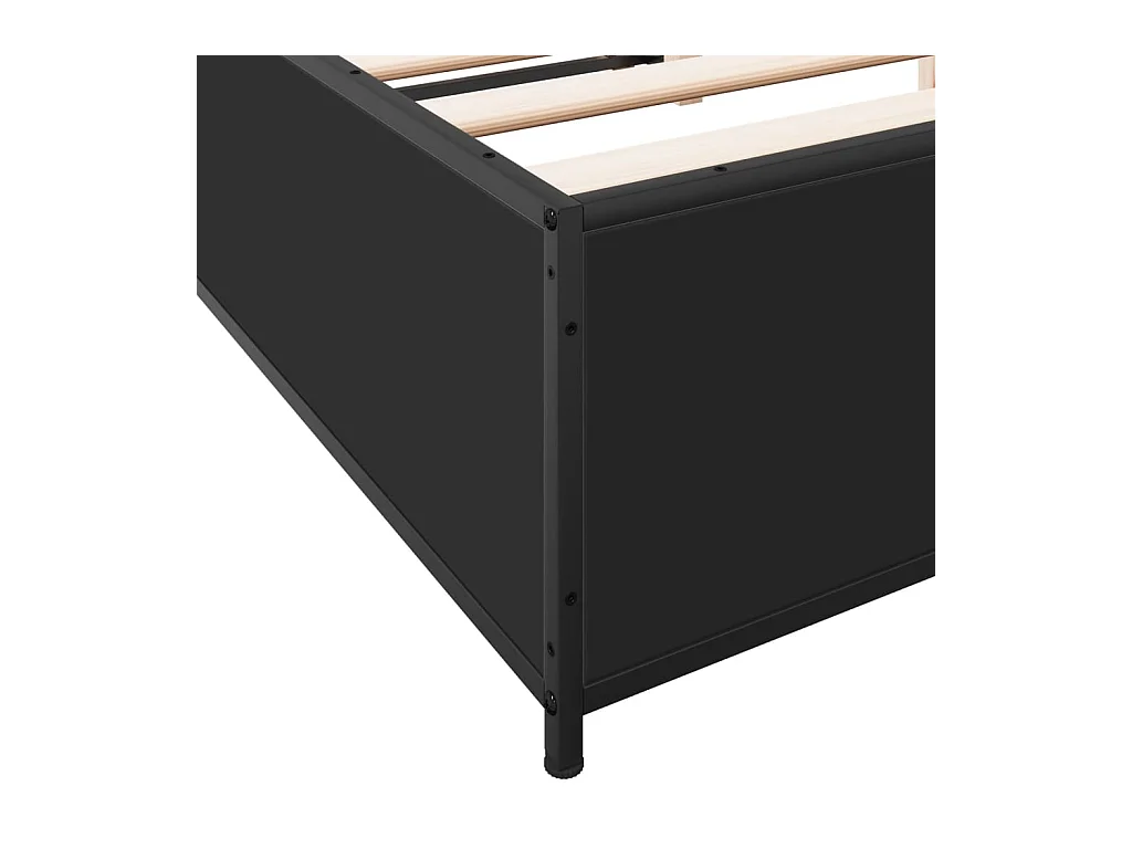 Cadre de lit sans matelas noir 150x200 cm