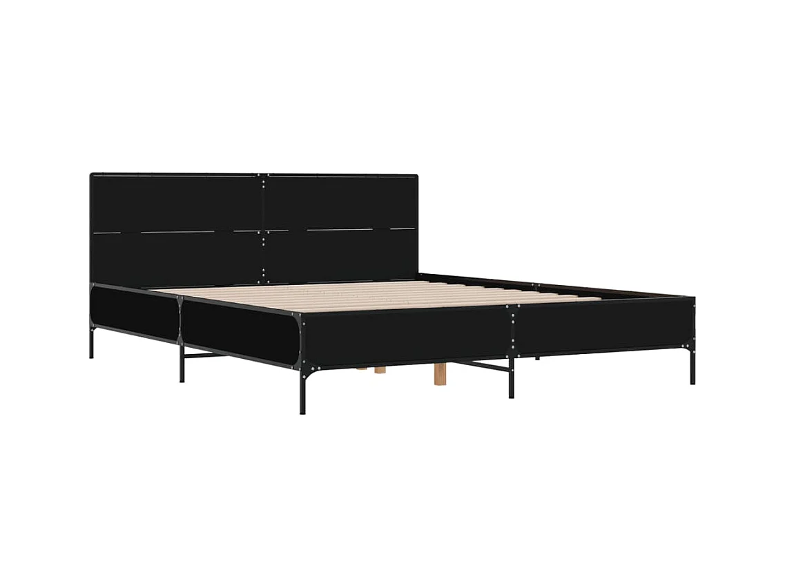 Cadre de lit sans matelas noir 135x190 cm