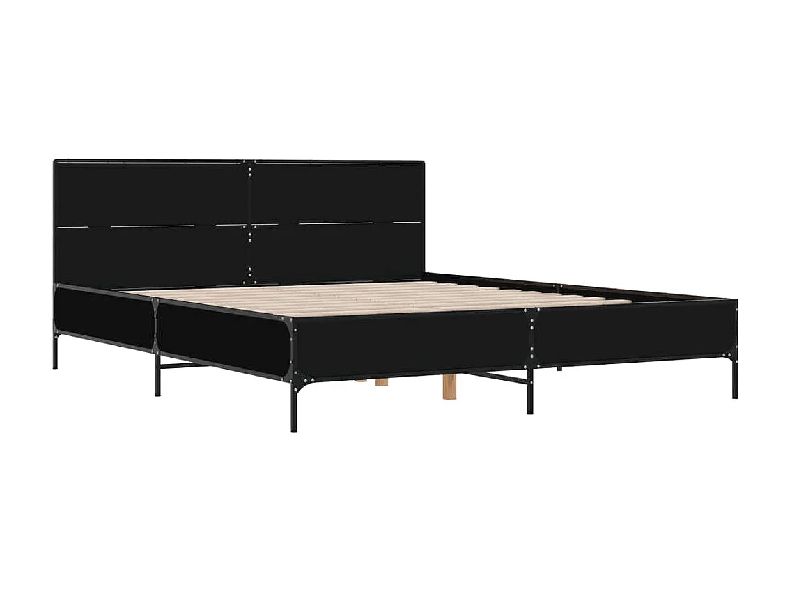 Cadre de lit sans matelas noir 135x190 cm