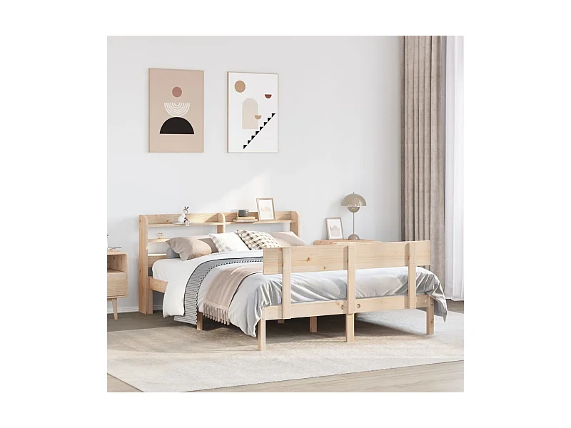 Cama sem colchão 140x190 cm madeira de pinho maciça