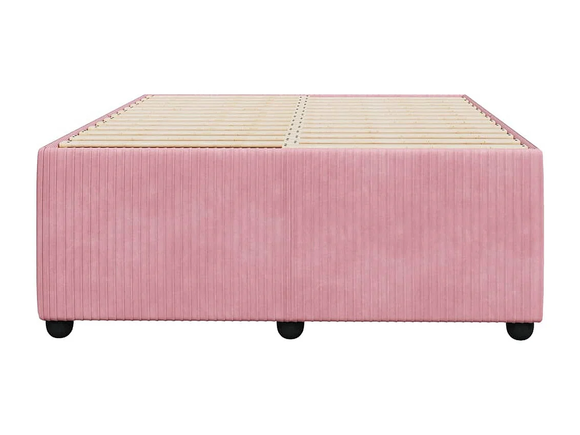 Estrutura de cama 120x200 cm veludo rosa