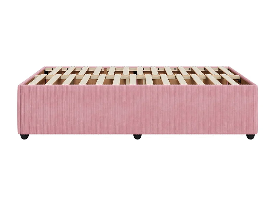 Estrutura de cama 120x200 cm veludo rosa
