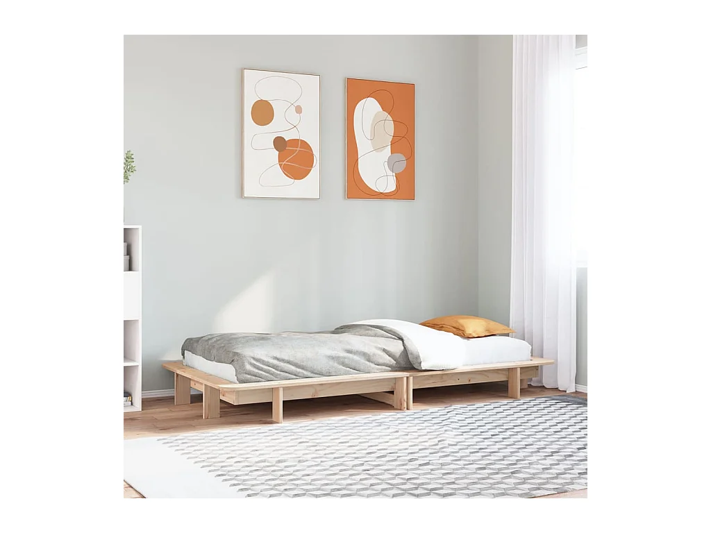 Cadre de lit sans matelas 90x200 cm bois de pin massif