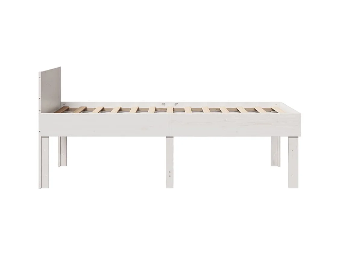 Massivholzbett ohne Matratze Weiß 75x190 cm Kiefernholz