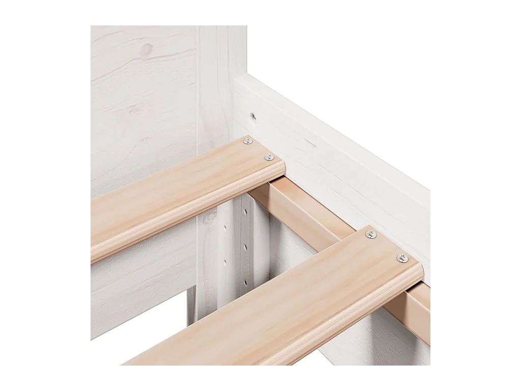 Massivholzbett ohne Matratze Weiß 75x190 cm Kiefernholz