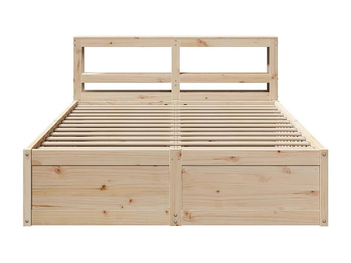 Estructura de cama con cabecero madera maciza pino 140x200 cm