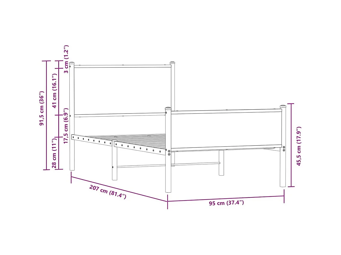 Estructura de cama sin colchón madera maciza de pino 160x200 cm