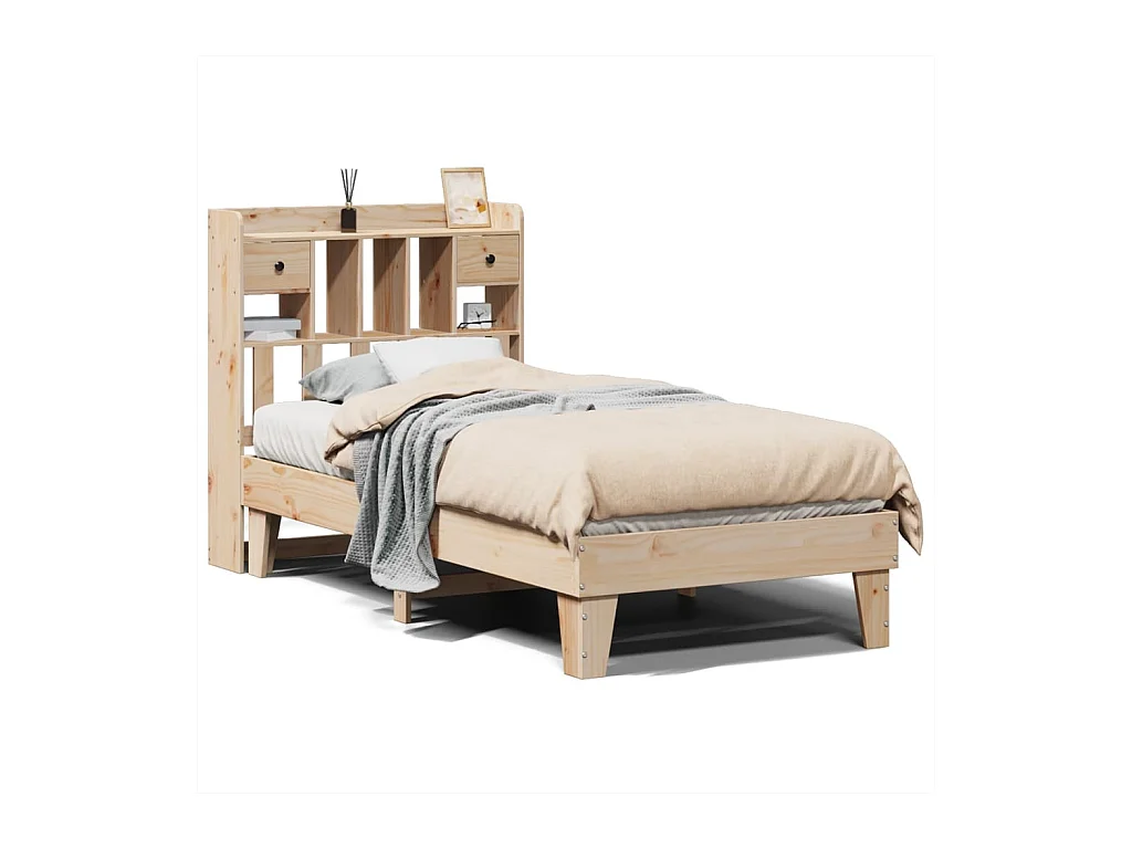 Cadre de lit sans matelas 100x200 cm bois massif de pin
