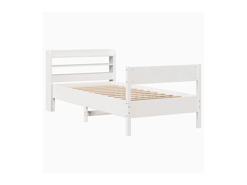 Estructura de cama sin colchón madera de pino blanca 90x200 cm