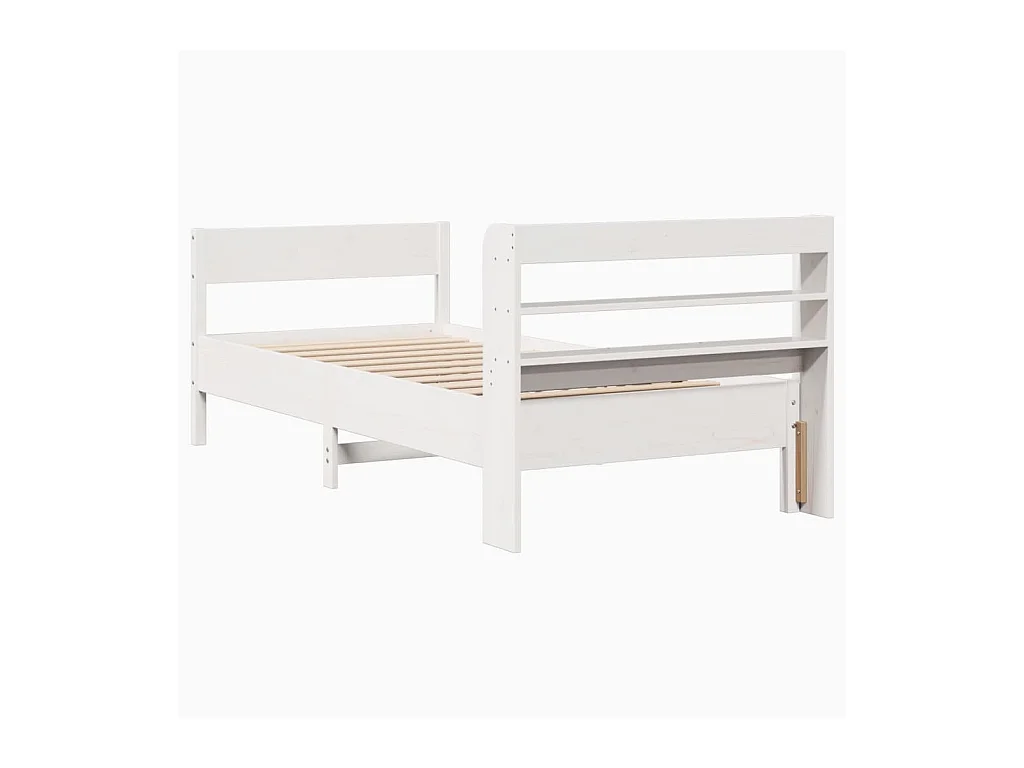 Estructura de cama sin colchón madera de pino blanca 90x200 cm
