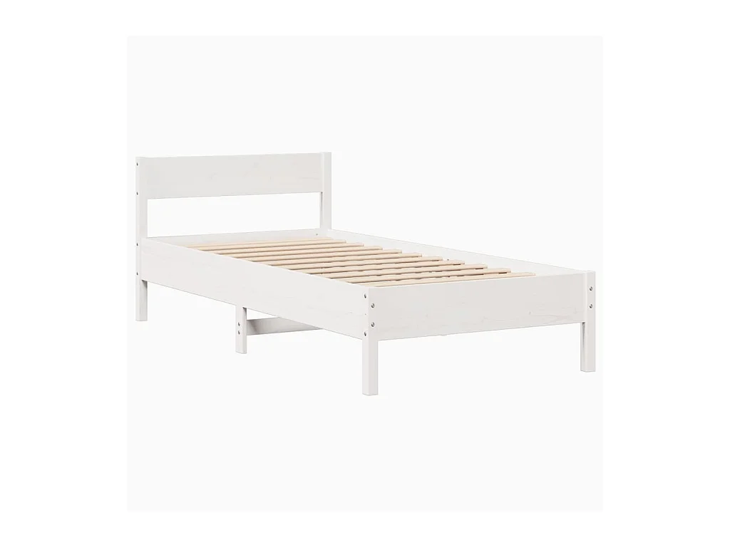 Estructura de cama sin colchón madera de pino blanca 90x200 cm