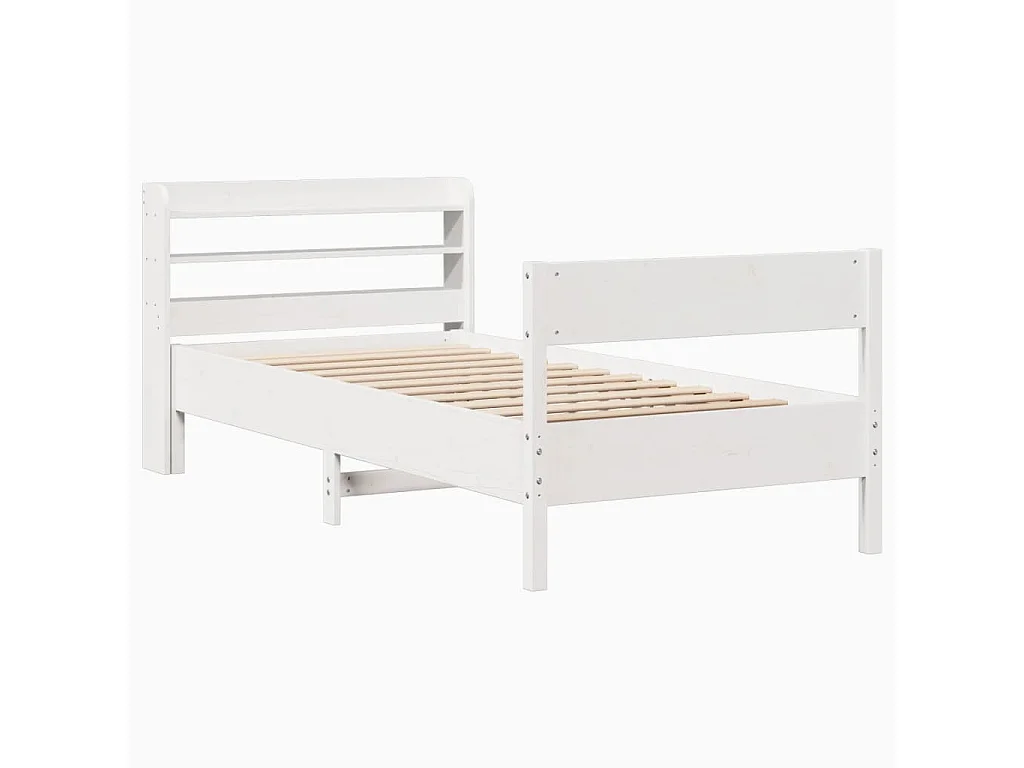 Cadre de lit sans matelas blanc 90x200 cm bois de pin massif