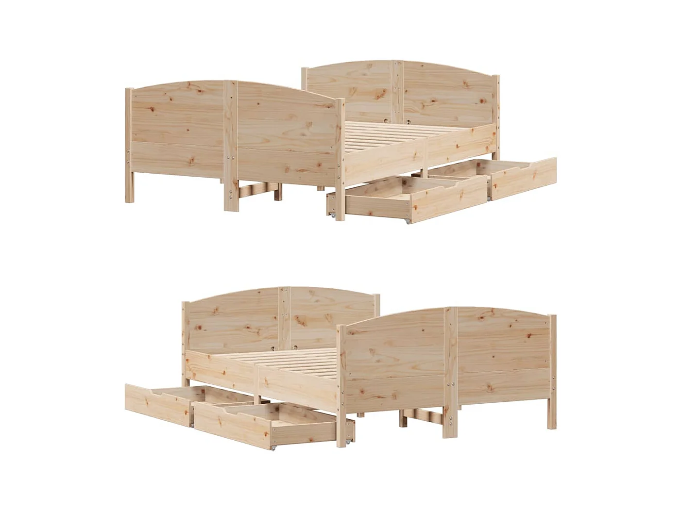 Cadre de lit sans matelas 120x200 cm bois de pin massif
