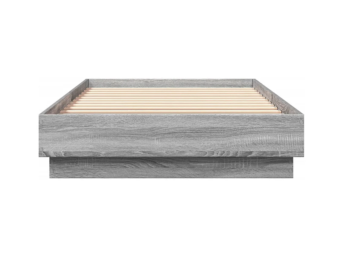 Estructura de cama madera de ingeniería gris Sonoma 100x200 cm