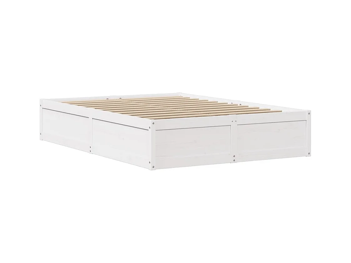 Cadre de lit sans matelas blanc 120x200 cm bois de pin massif