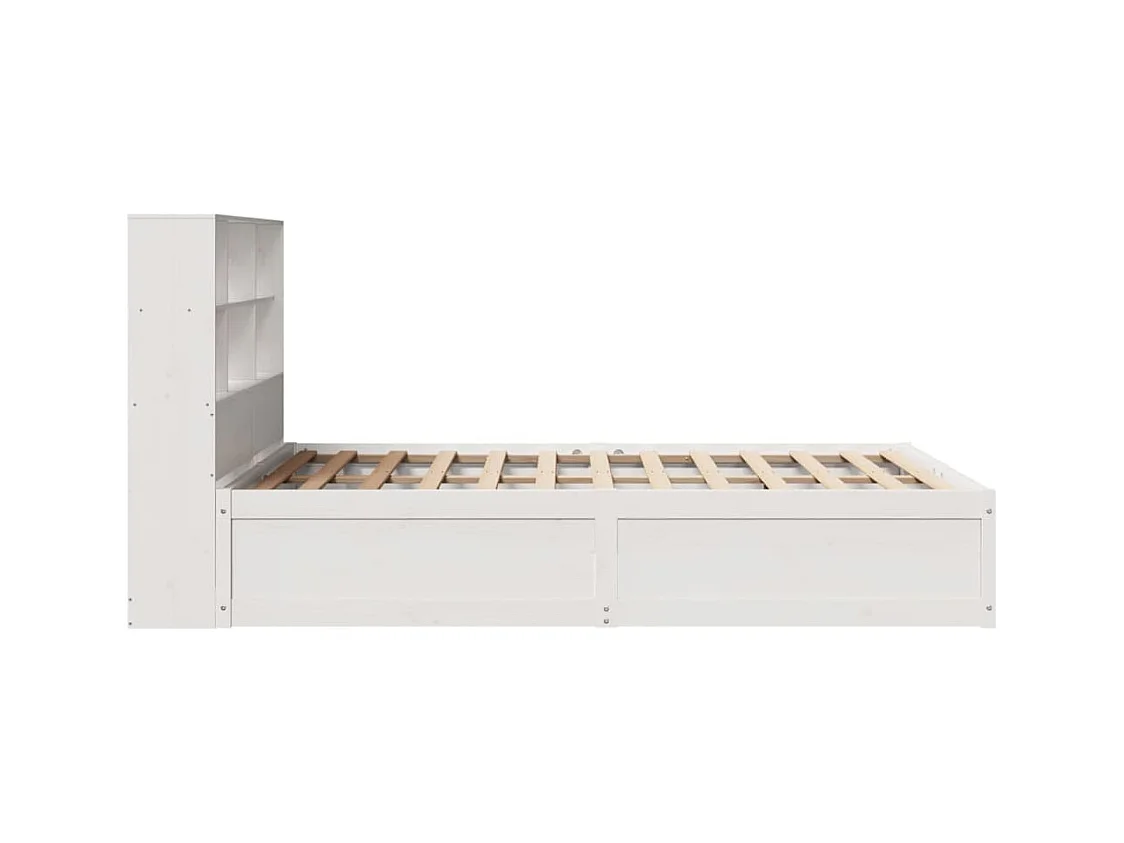 Cadre de lit sans matelas blanc 120x200 cm bois de pin massif