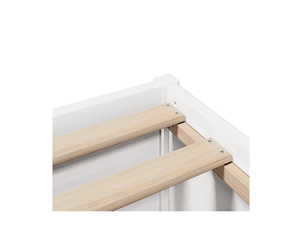 Cadre de lit sans matelas blanc 120x200 cm bois de pin massif