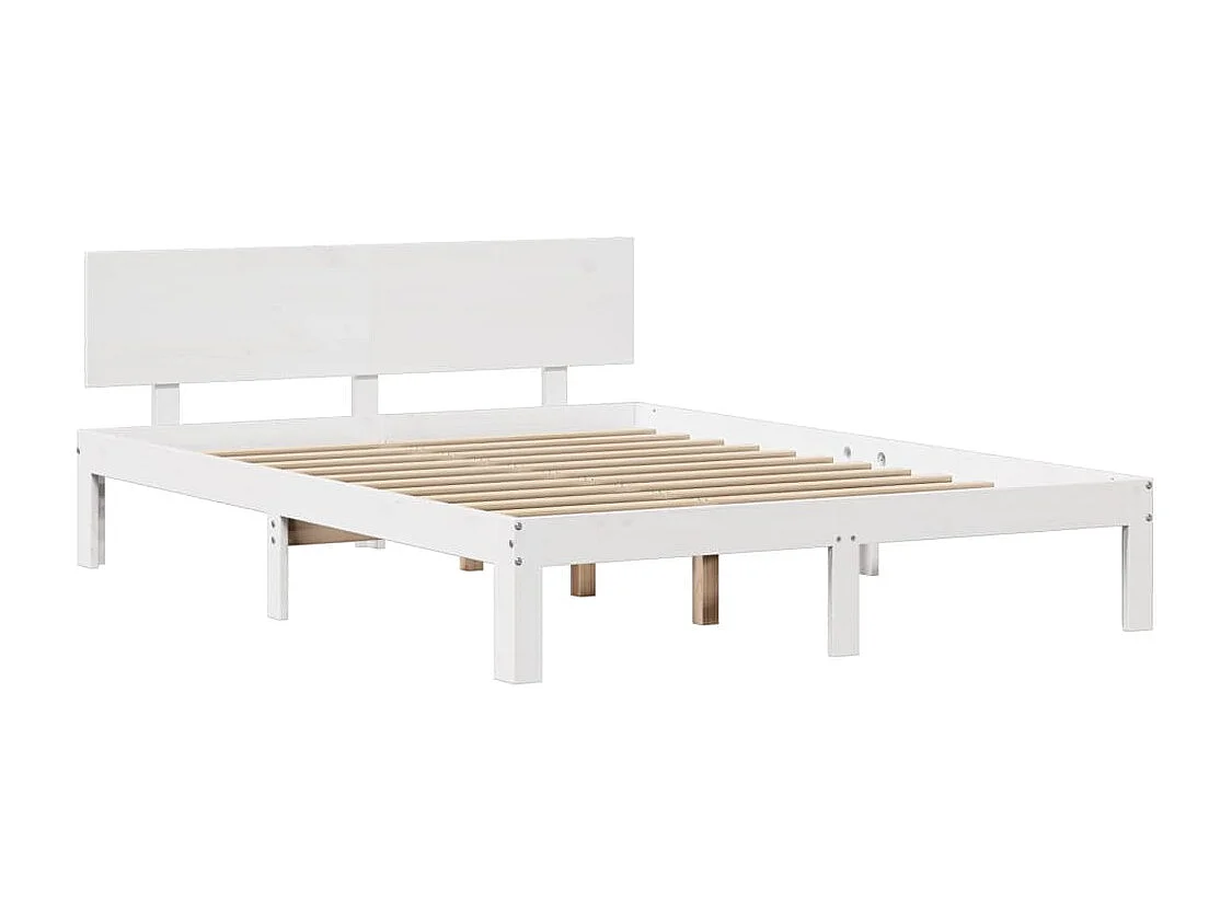 Bettgestell mit Kopfteil ohne Matratze Weiß 120x200 cm