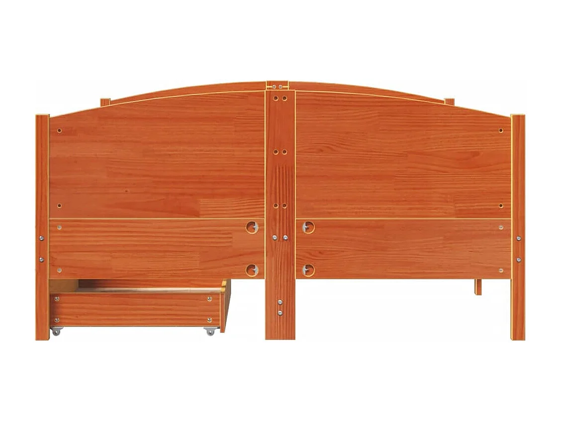 Cadre de lit sans matelas cire marron 140x200cm bois pin massif