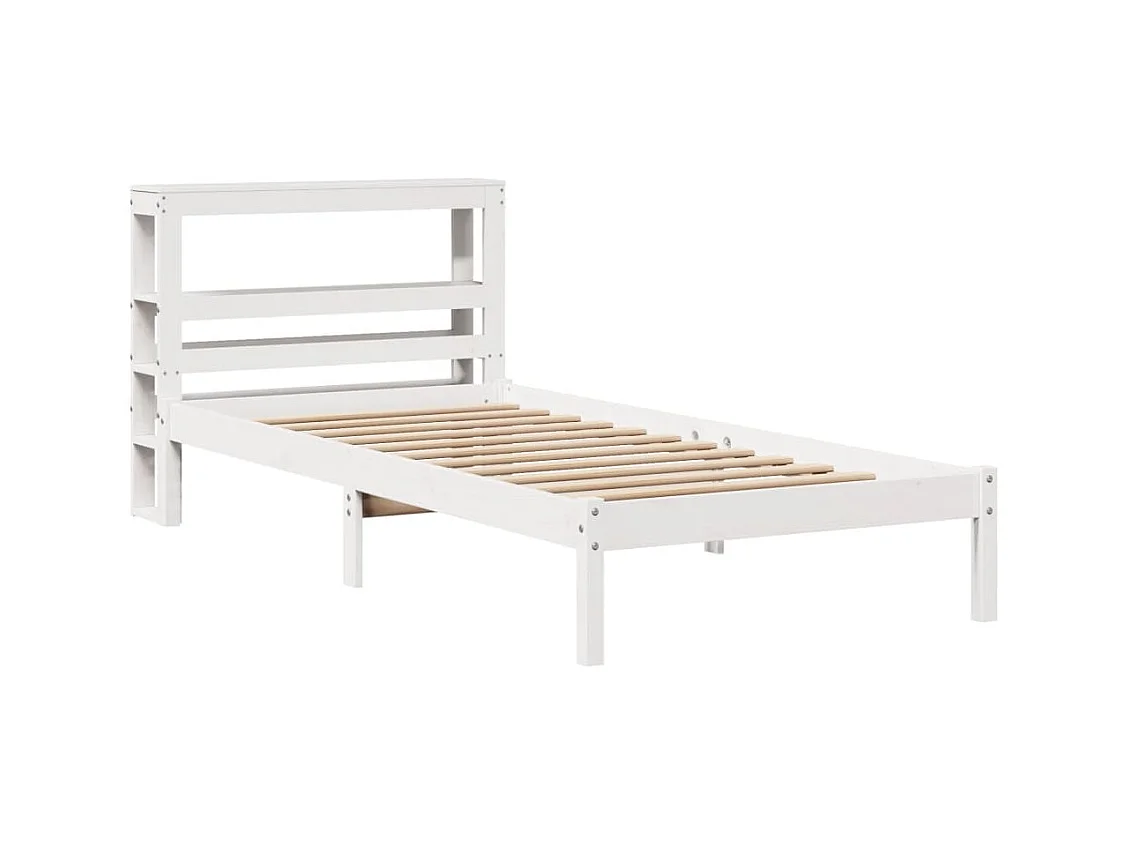 Massivholzbett ohne Matratze Weiß 75x190 cm Kiefernholz