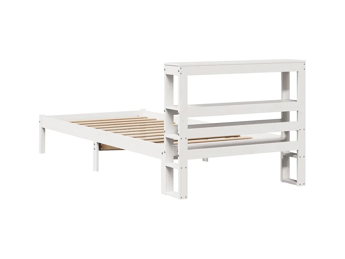 Massivholzbett ohne Matratze Weiß 75x190 cm Kiefernholz
