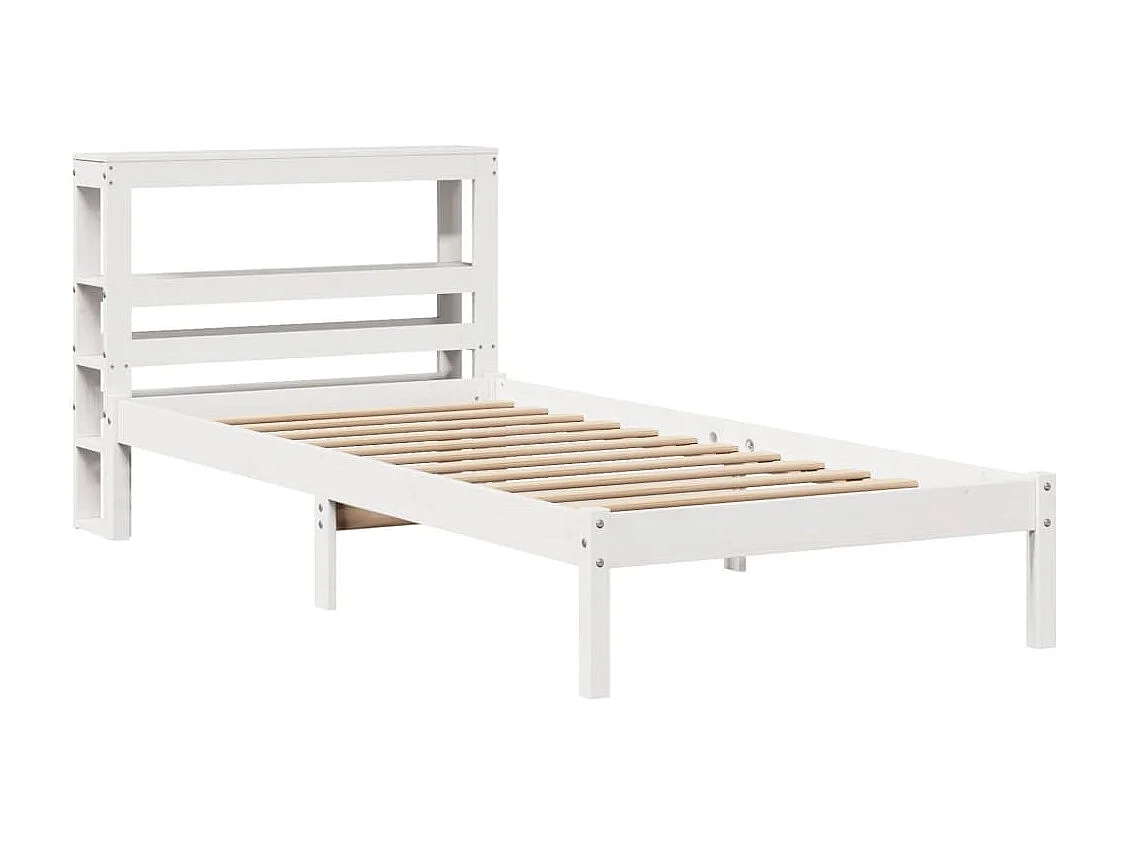 Cama sem colchão 75x190 cm madeira de pinho maciça branco
