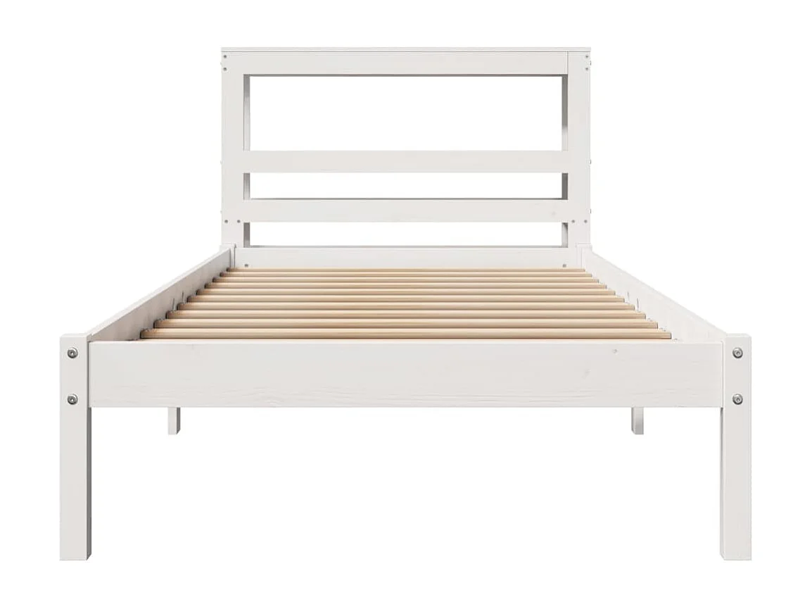 Cama sem colchão 75x190 cm madeira de pinho maciça branco
