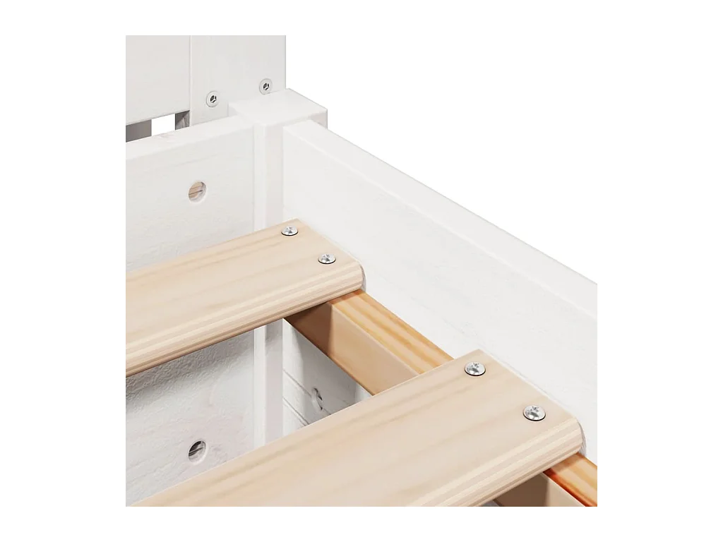 Massivholzbett ohne Matratze Weiß 75x190 cm Kiefernholz