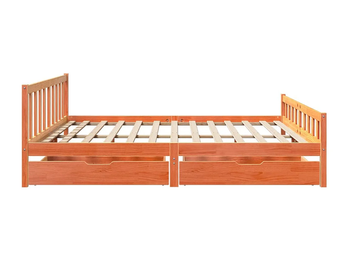 Massivholzbett ohne Matratze Wachsbraun 180x200 Kiefernholz