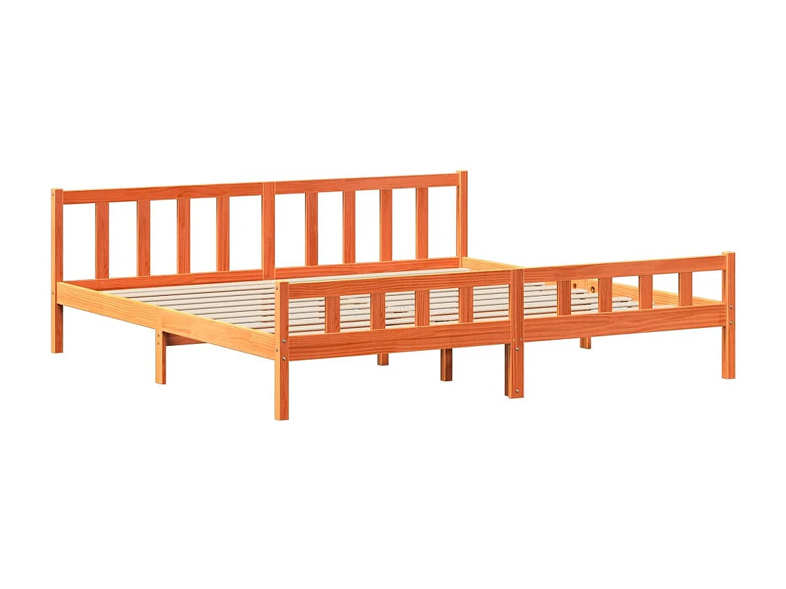 Massivholzbett ohne Matratze Wachsbraun 180x200 Kiefernholz