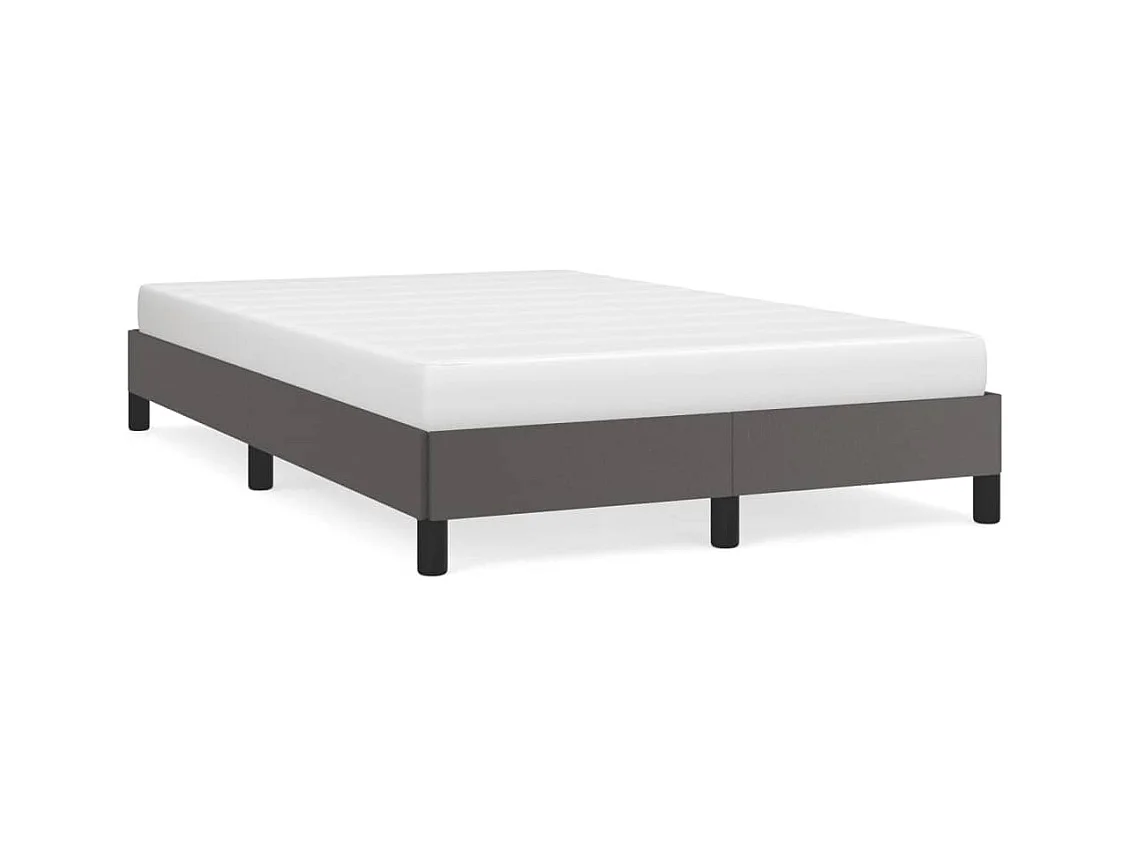 Estructura de cama sin colchón cuero sintético gris 120x190 cm