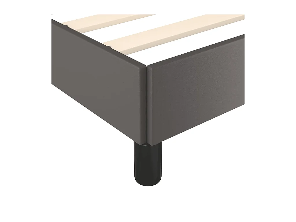Estructura de cama sin colchón cuero sintético gris 120x190 cm