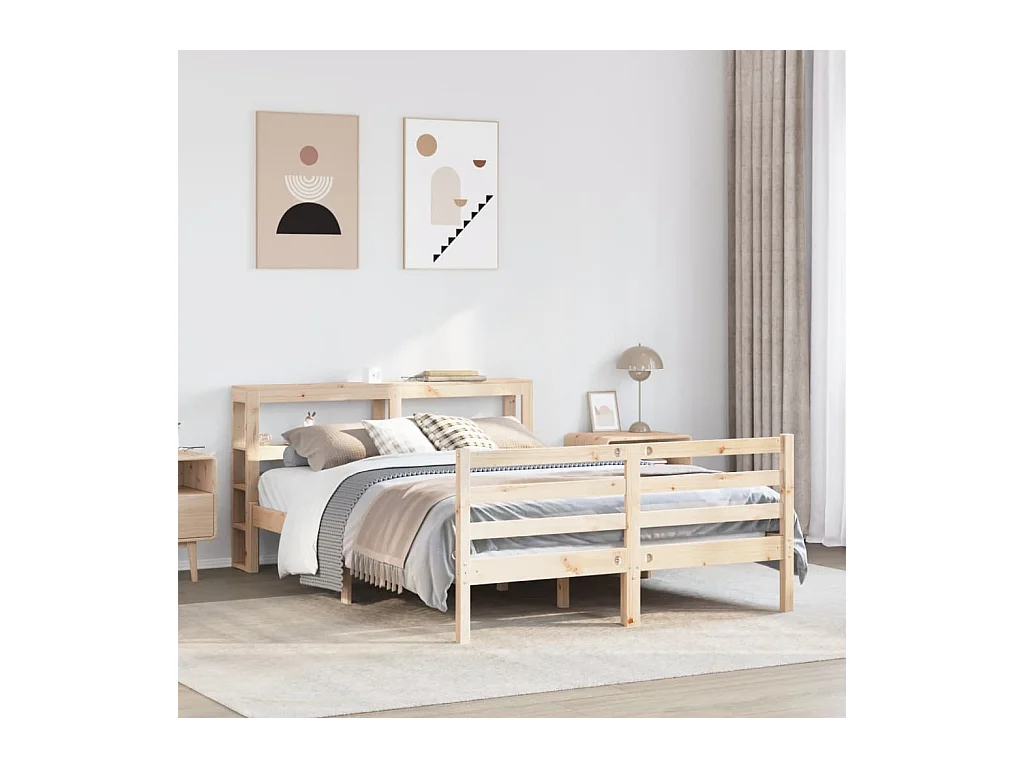 Cadre de lit sans matelas 160x200 cm bois massif de pin