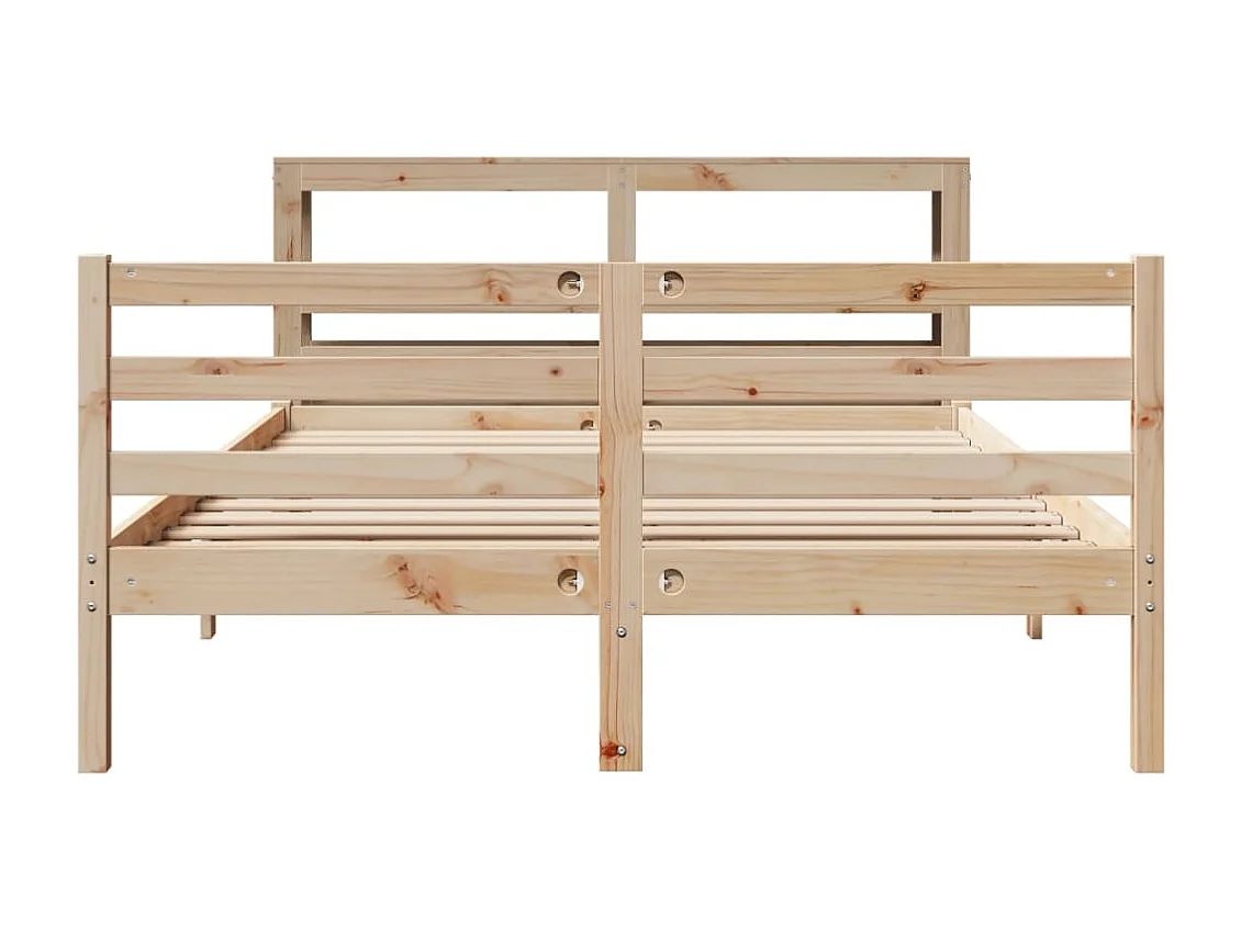 Estructura de cama sin colchón madera maciza de pino 160x200 cm
