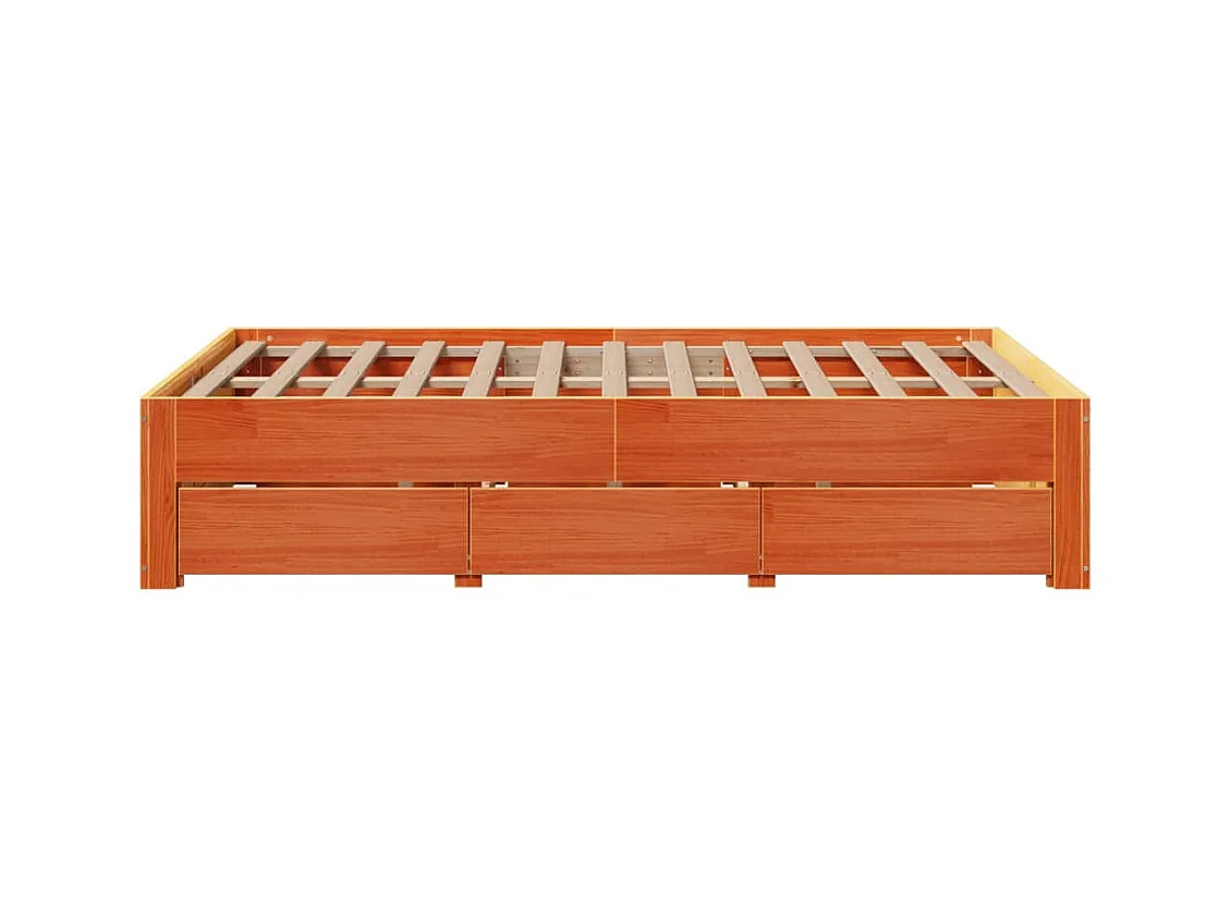 Giroletto senza Materasso con Cassetti Marrone Cera 120x190 cm