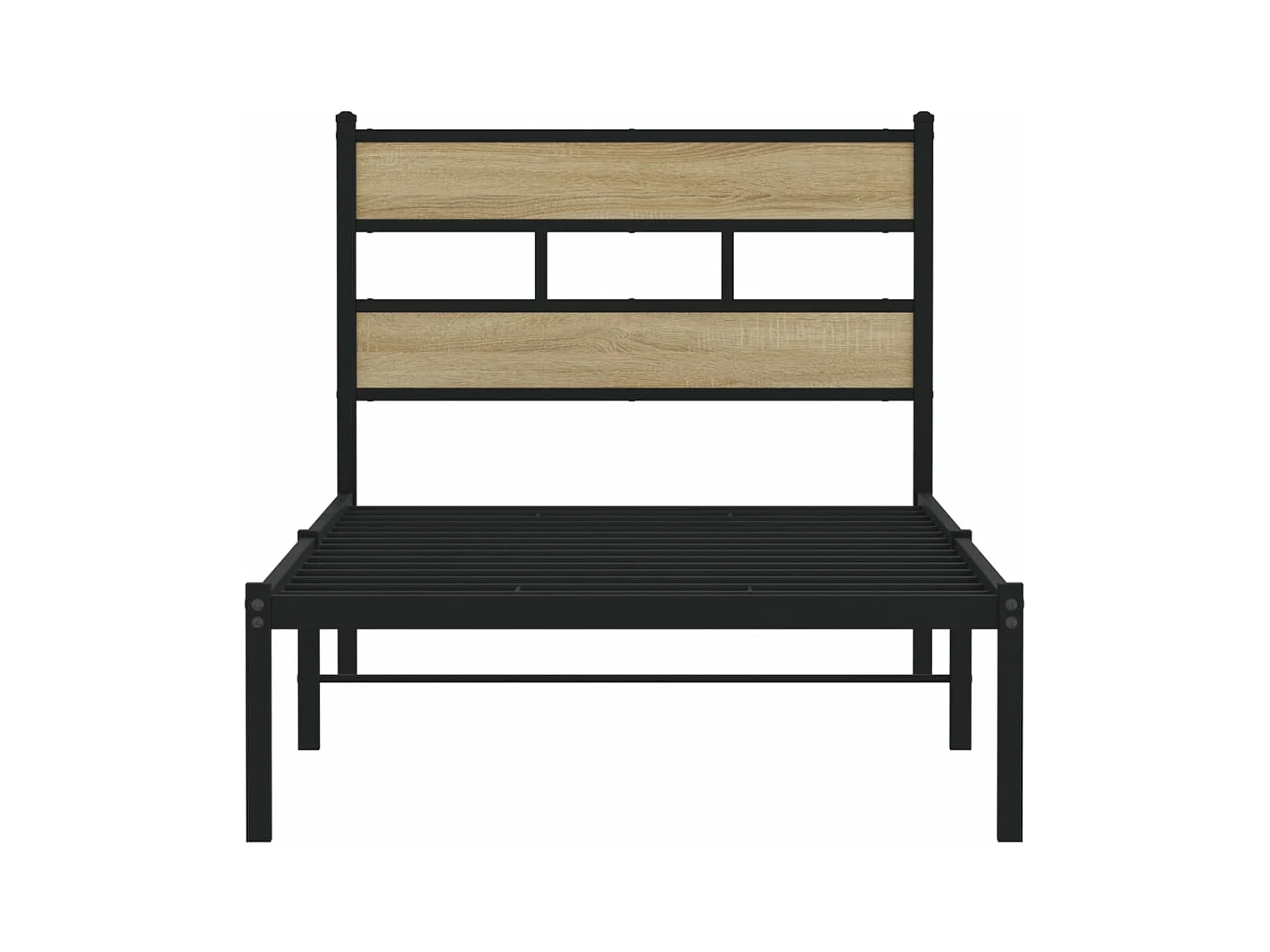 Cadre de lit en métal sans matelas chêne sonoma 90x200 cm