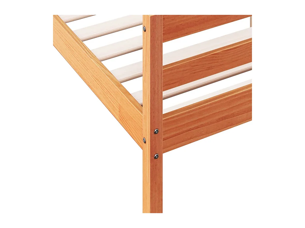 Cadre de lit sans matelas cire marron 140x200cm bois pin massif