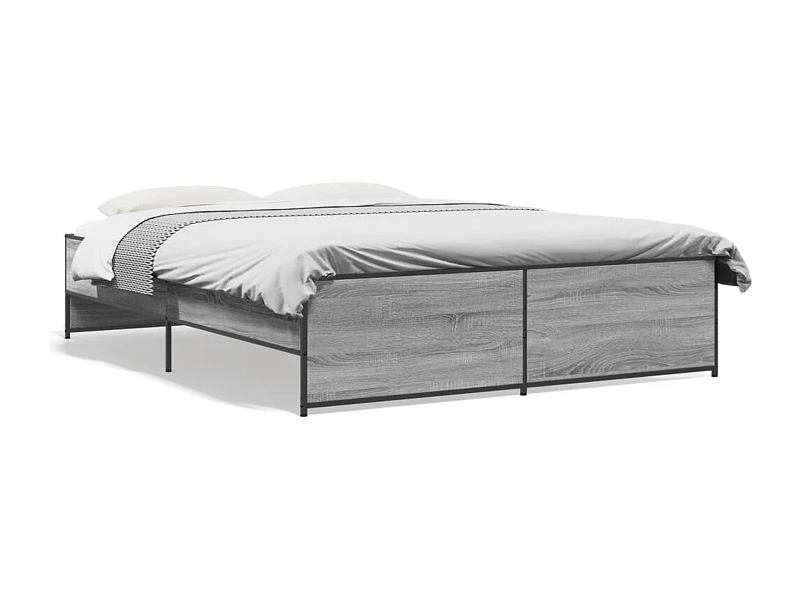 Cadre de lit sans matelas sonoma gris 160x200 cm