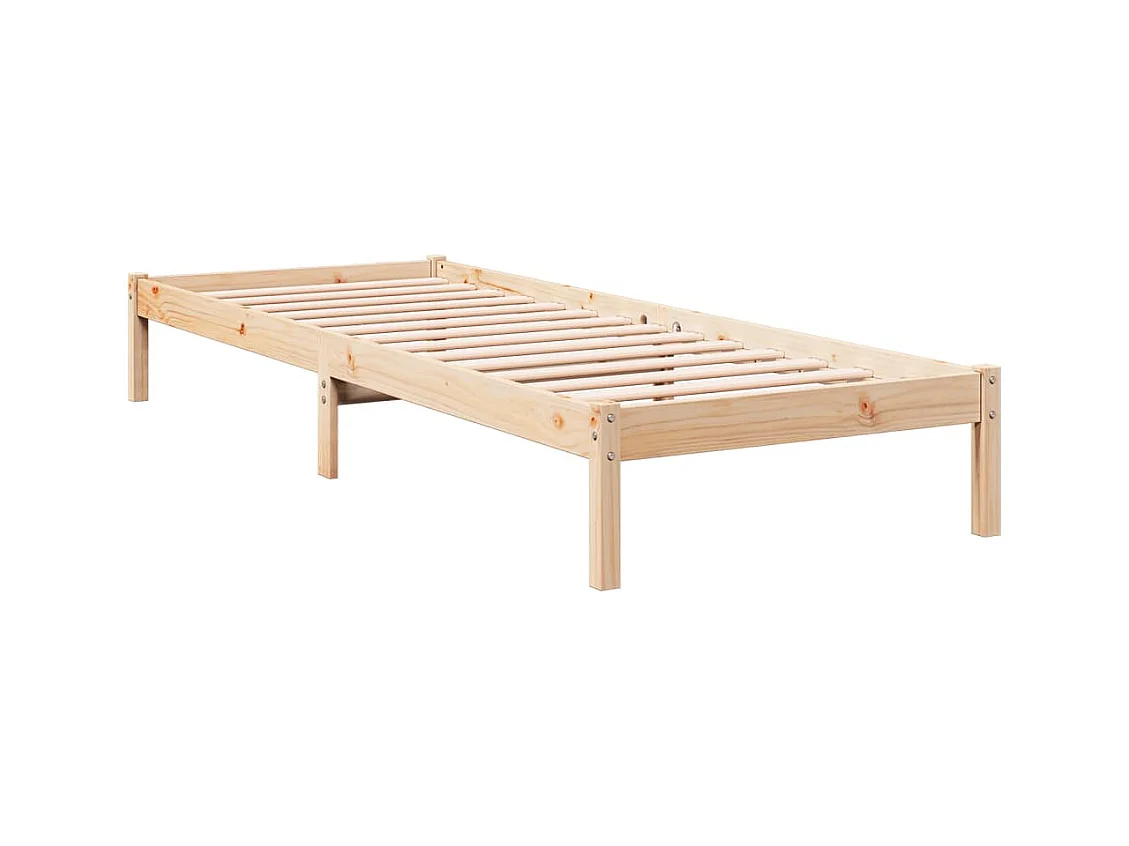 Cadre de lit extra long sans matelas 100x220 cm bois massif pin