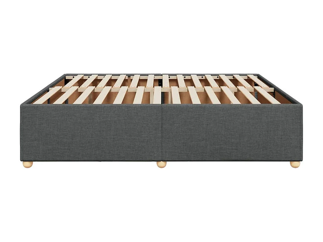 Cadre de lit sans matelas gris foncé 180x200 cm tissu