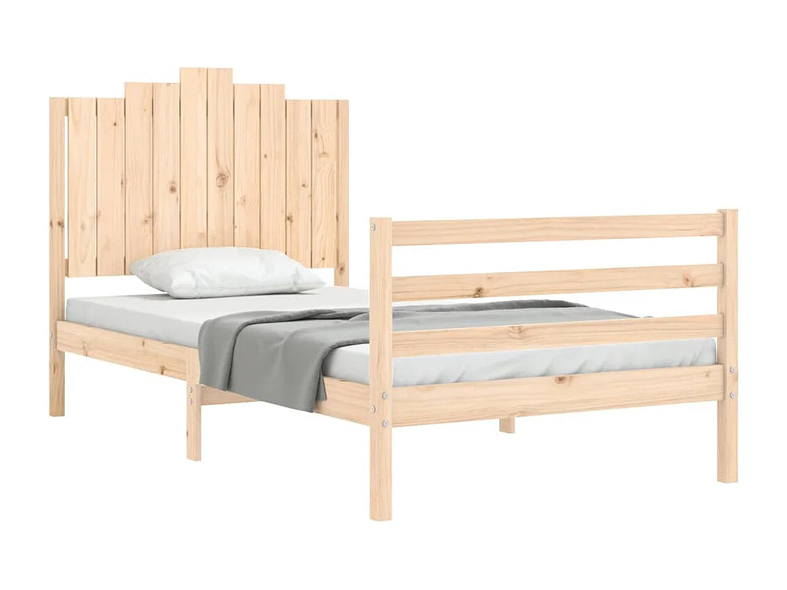 Estrutura de cama com cabeceira 100x200 cm madeira maciça