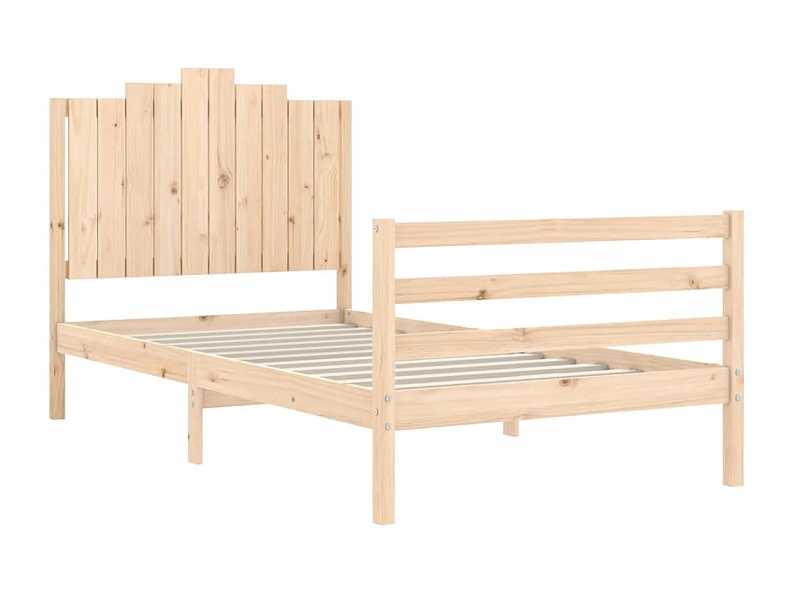 Estrutura de cama com cabeceira 100x200 cm madeira maciça
